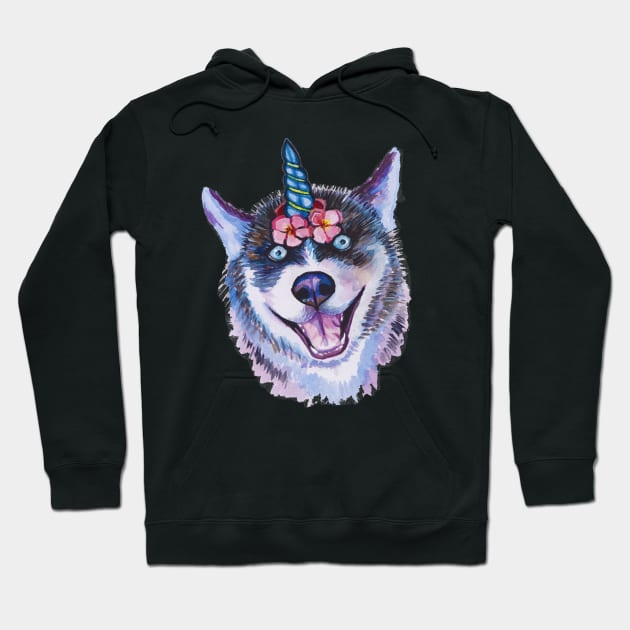 Unicorn husky Hoodie by AgniArt